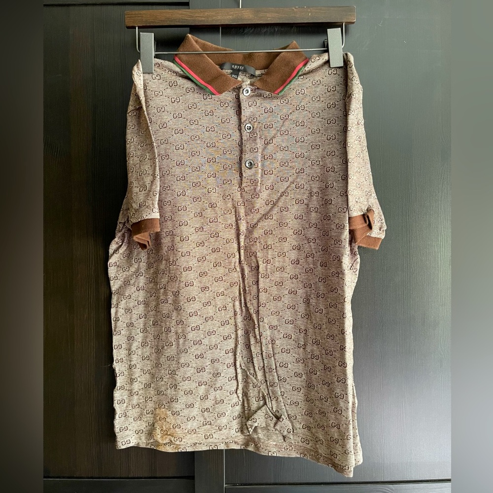 Vintage Men’s Gucci Monogram Slim Fit Polo Size XXL EABB 2010
